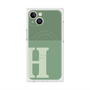 プレミアムスクエアケース with MagSafe［ オリジナル - initial two tone - H green ］