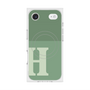 プレミアムスクエアケース with MagSafe［ オリジナル - initial two tone - H green ］