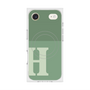 プレミアムスクエアケース with MagSafe［ オリジナル - initial two tone - H green ］