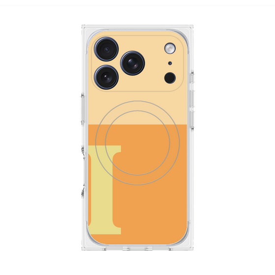 プレミアムスクエアケース with MagSafe［ オリジナル - initial two tone - I orange ］