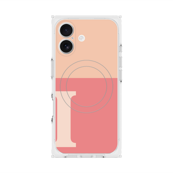 プレミアムスクエアケース with MagSafe［ オリジナル - initial two tone - I pink ］