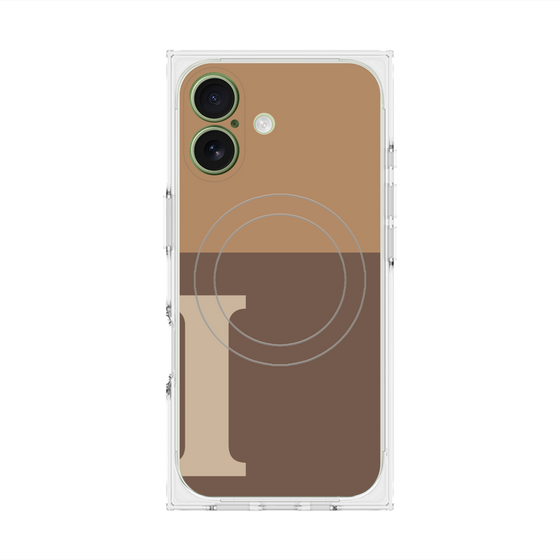 プレミアムスクエアケース with MagSafe［ オリジナル - initial two tone - I brown ］