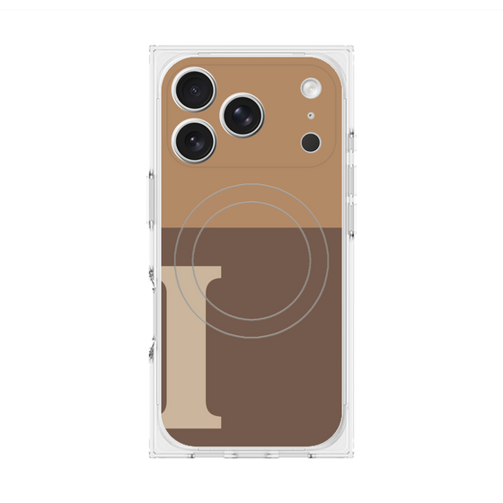 プレミアムスクエアケース with MagSafe［ オリジナル - initial two tone - I brown ］