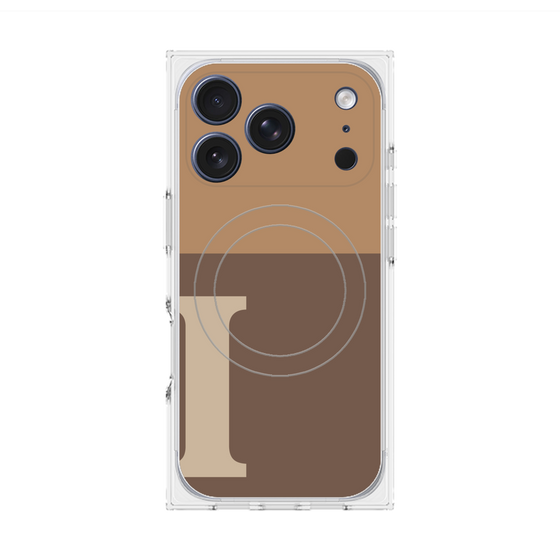 プレミアムスクエアケース with MagSafe［ オリジナル - initial two tone - I brown ］