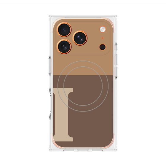プレミアムスクエアケース with MagSafe［ オリジナル - initial two tone - I brown ］