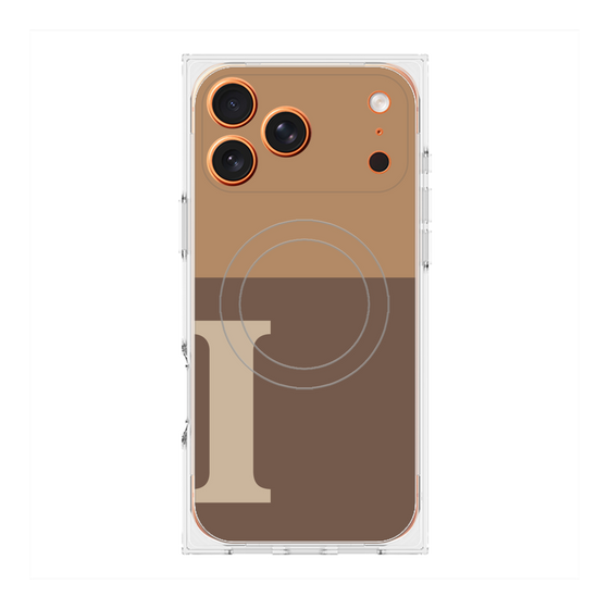 プレミアムスクエアケース with MagSafe［ オリジナル - initial two tone - I brown ］