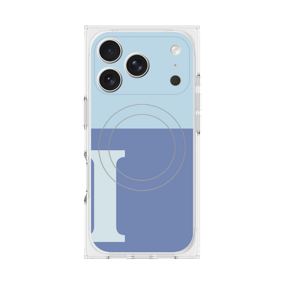 プレミアムスクエアケース with MagSafe［ オリジナル - initial two tone - I blue ］
