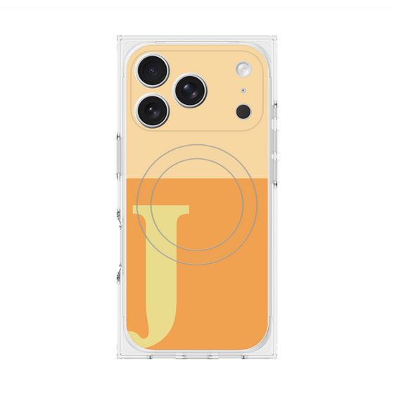 プレミアムスクエアケース with MagSafe［ オリジナル - initial two tone - J orange ］
