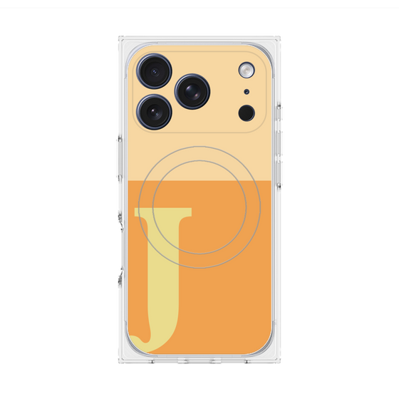 プレミアムスクエアケース with MagSafe［ オリジナル - initial two tone - J orange ］