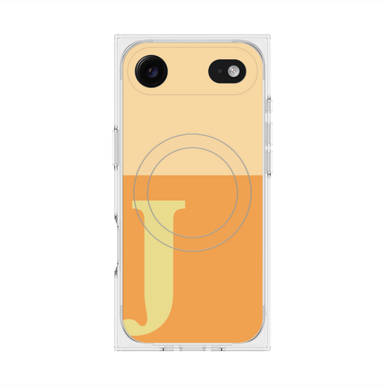プレミアムスクエアケース with MagSafe［ オリジナル - initial two tone - J orange ］