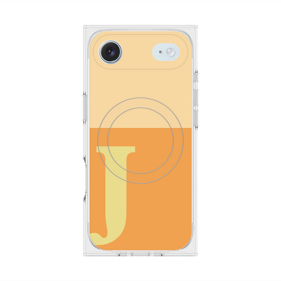 プレミアムスクエアケース with MagSafe［ オリジナル - initial two tone - J orange ］