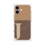 プレミアムスクエアケース with MagSafe［ オリジナル - initial two tone - J brown ］