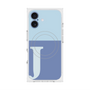 プレミアムスクエアケース with MagSafe［ オリジナル - initial two tone - J blue ］