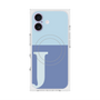プレミアムスクエアケース with MagSafe［ オリジナル - initial two tone - J blue ］