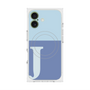 プレミアムスクエアケース with MagSafe［ オリジナル - initial two tone - J blue ］