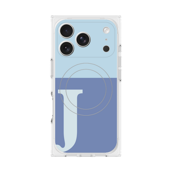 プレミアムスクエアケース with MagSafe［ オリジナル - initial two tone - J blue ］