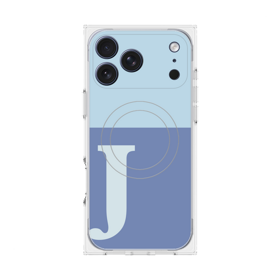 プレミアムスクエアケース with MagSafe［ オリジナル - initial two tone - J blue ］