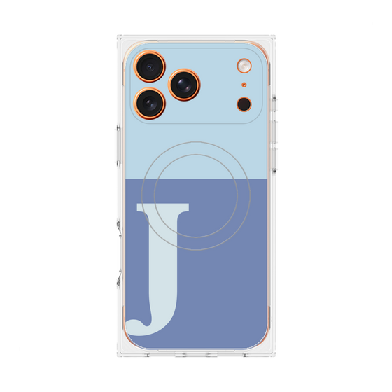 プレミアムスクエアケース with MagSafe［ オリジナル - initial two tone - J blue ］