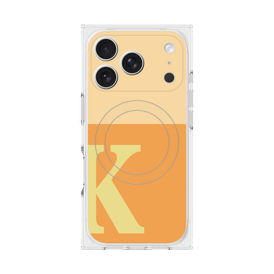 プレミアムスクエアケース with MagSafe［ オリジナル - initial two tone - K orange ］