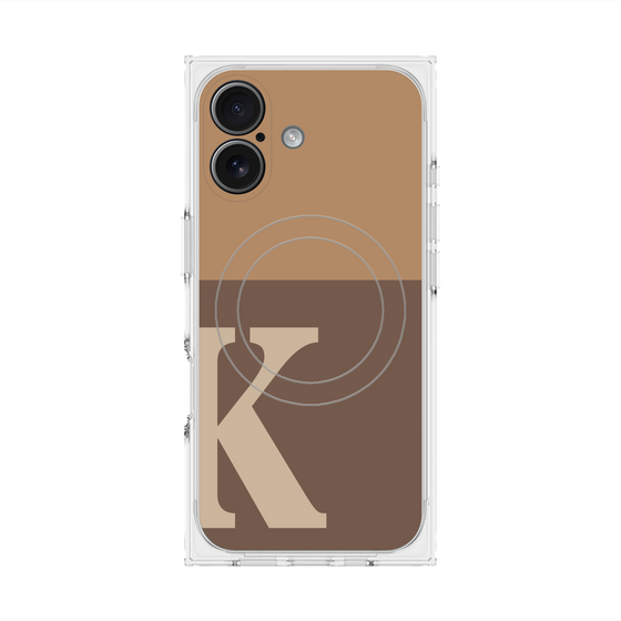 プレミアムスクエアケース with MagSafe［ オリジナル - initial two tone - K brown ］