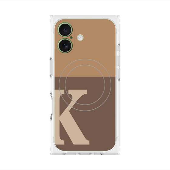 プレミアムスクエアケース with MagSafe［ オリジナル - initial two tone - K brown ］