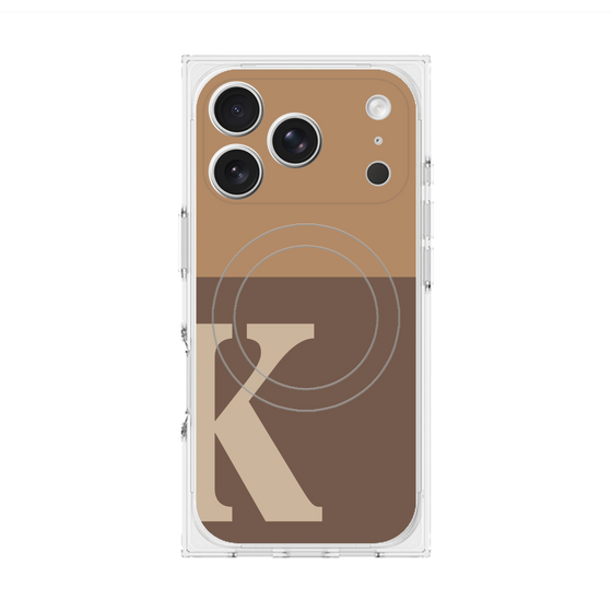 プレミアムスクエアケース with MagSafe［ オリジナル - initial two tone - K brown ］