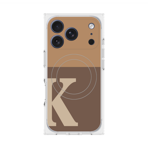 プレミアムスクエアケース with MagSafe［ オリジナル - initial two tone - K brown ］