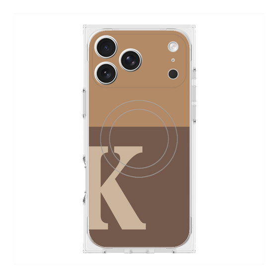 プレミアムスクエアケース with MagSafe［ オリジナル - initial two tone - K brown ］