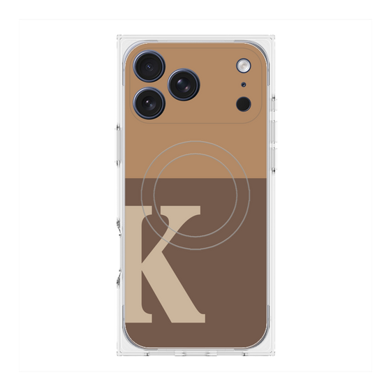 プレミアムスクエアケース with MagSafe［ オリジナル - initial two tone - K brown ］
