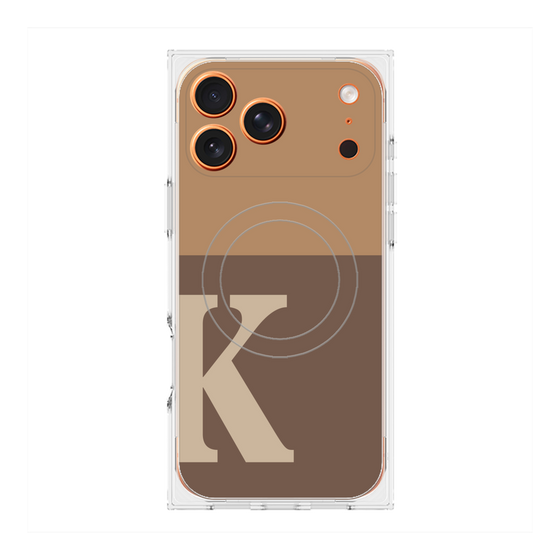 プレミアムスクエアケース with MagSafe［ オリジナル - initial two tone - K brown ］
