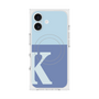 プレミアムスクエアケース with MagSafe［ オリジナル - initial two tone - K blue ］