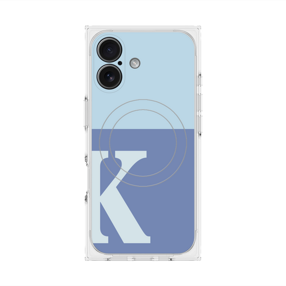 プレミアムスクエアケース with MagSafe［ オリジナル - initial two tone - K blue ］