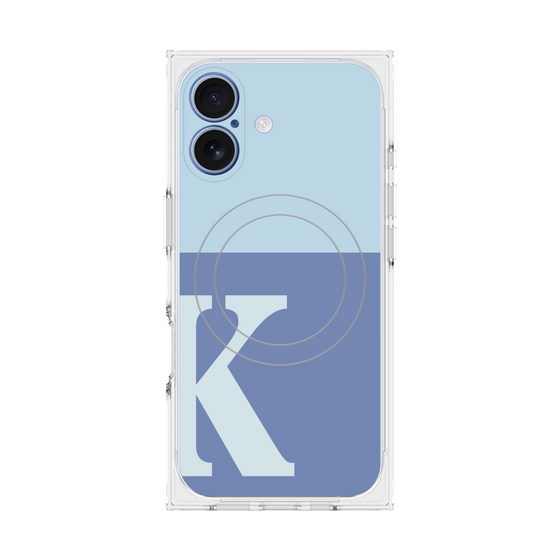 プレミアムスクエアケース with MagSafe［ オリジナル - initial two tone - K blue ］