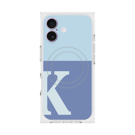 プレミアムスクエアケース with MagSafe［ オリジナル - initial two tone - K blue ］