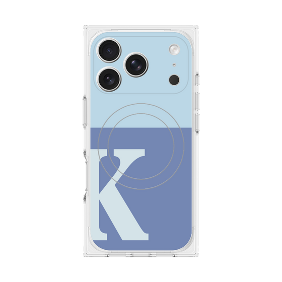 プレミアムスクエアケース with MagSafe［ オリジナル - initial two tone - K blue ］