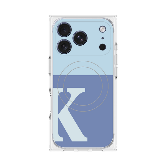 プレミアムスクエアケース with MagSafe［ オリジナル - initial two tone - K blue ］