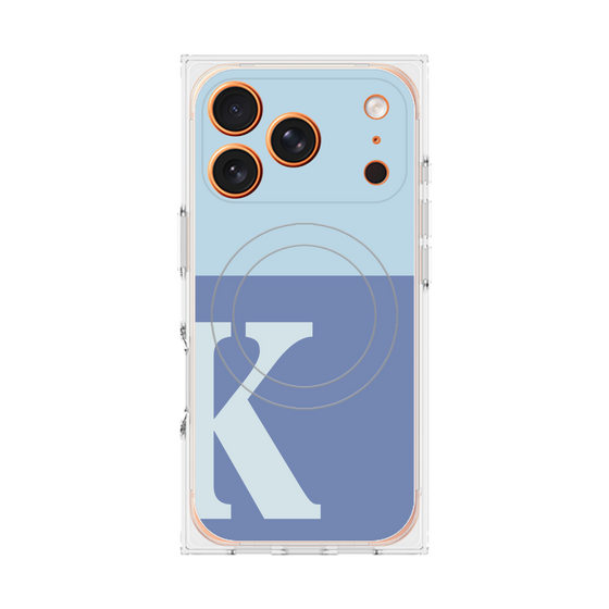 プレミアムスクエアケース with MagSafe［ オリジナル - initial two tone - K blue ］