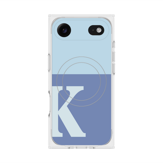 プレミアムスクエアケース with MagSafe［ オリジナル - initial two tone - K blue ］