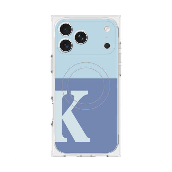 プレミアムスクエアケース with MagSafe［ オリジナル - initial two tone - K blue ］