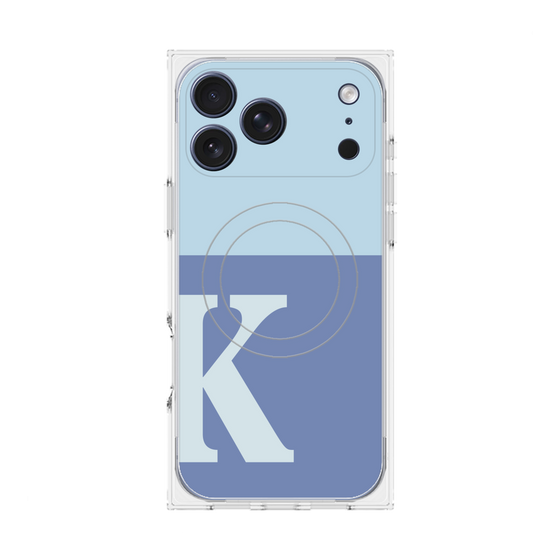 プレミアムスクエアケース with MagSafe［ オリジナル - initial two tone - K blue ］