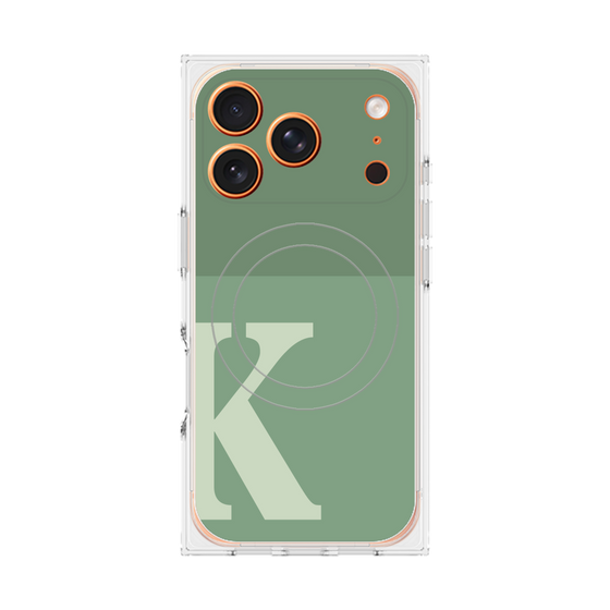 プレミアムスクエアケース with MagSafe［ オリジナル - initial two tone - K green ］