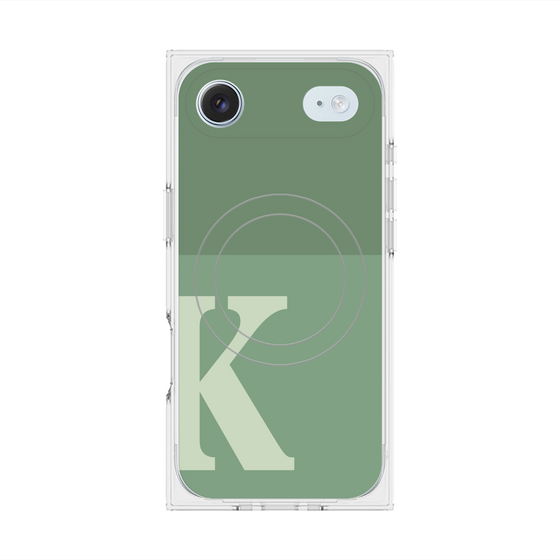 プレミアムスクエアケース with MagSafe［ オリジナル - initial two tone - K green ］