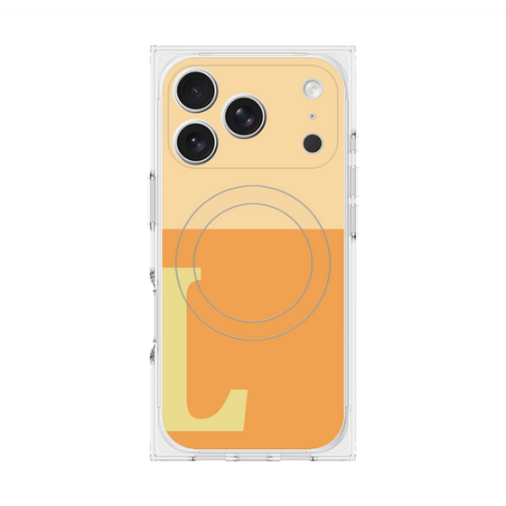 プレミアムスクエアケース with MagSafe［ オリジナル - initial two tone - L orange ］