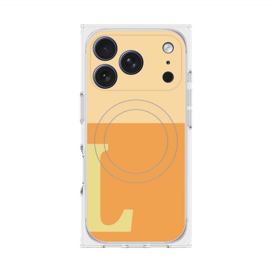 プレミアムスクエアケース with MagSafe［ オリジナル - initial two tone - L orange ］