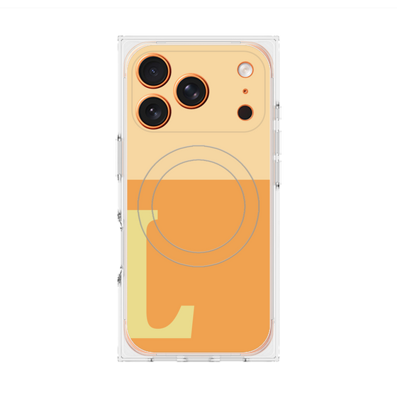プレミアムスクエアケース with MagSafe［ オリジナル - initial two tone - L orange ］