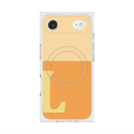 プレミアムスクエアケース with MagSafe［ オリジナル - initial two tone - L orange ］