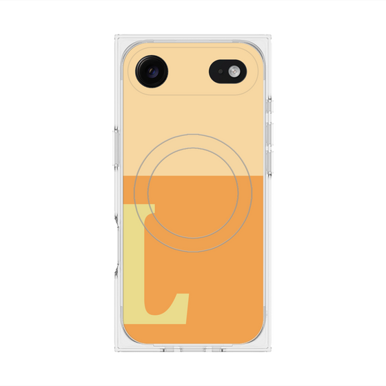プレミアムスクエアケース with MagSafe［ オリジナル - initial two tone - L orange ］