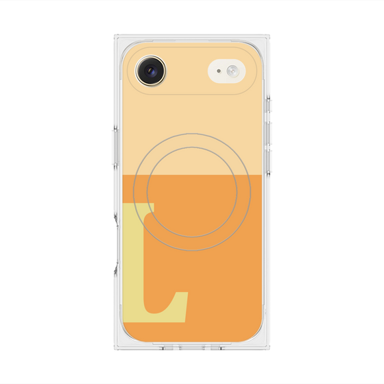 プレミアムスクエアケース with MagSafe［ オリジナル - initial two tone - L orange ］
