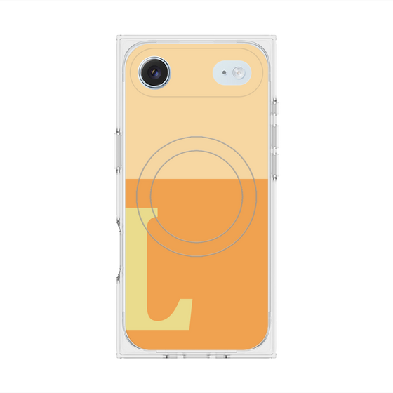プレミアムスクエアケース with MagSafe［ オリジナル - initial two tone - L orange ］