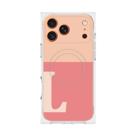 プレミアムスクエアケース with MagSafe［ オリジナル - initial two tone - L pink ］